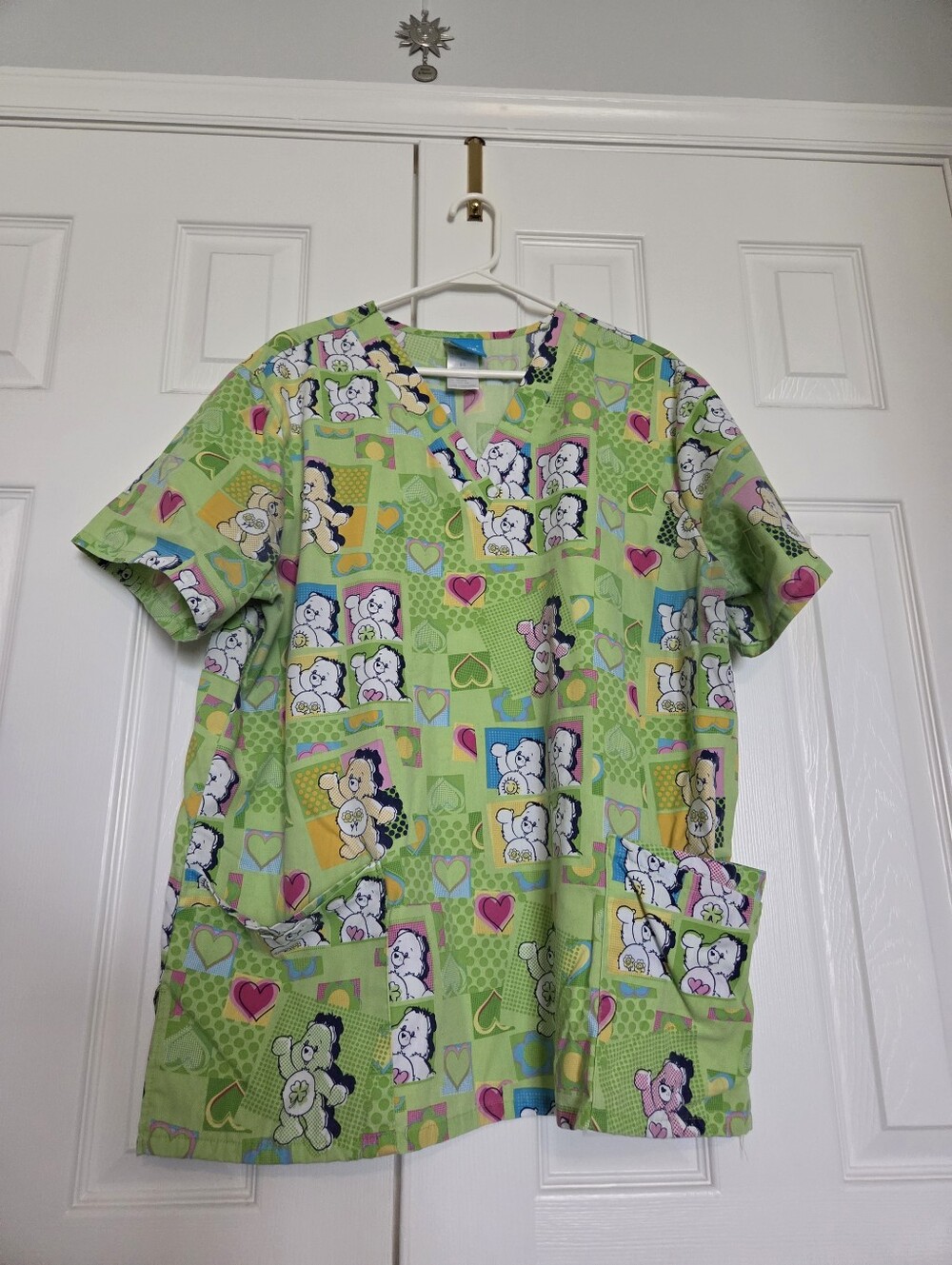 Vintage Care Bears Scrub Top XL